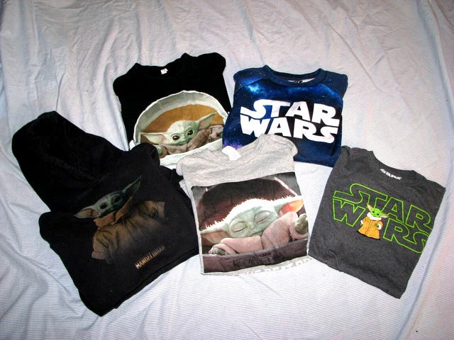 Lotto Di (5) Ragazzi/Bambini Star Wars / Il Mandalorian Vestiti (T-Shirt, Felpa)