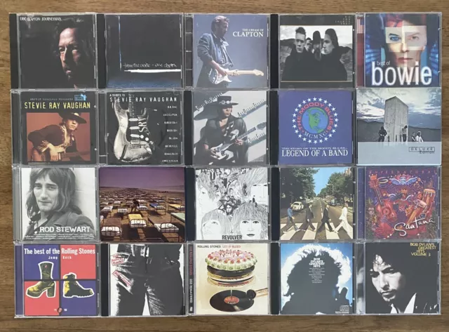 Lot Of 20 Classic Rock CD’s, Used, Rolling Stones, SRV, Bob Dylan, Pink Floyd,