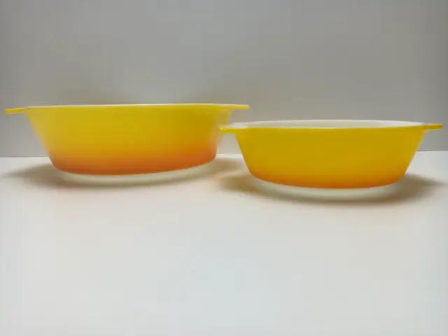 Vintage Pyrex Glass Bowls - Cooking / Mixing - JAJ - Made In England - Sunrise 2