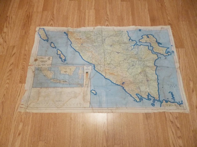 WW2 RAF AIRMANS map of Sumatra Java 1944 EUR 58,46 - PicClick IT