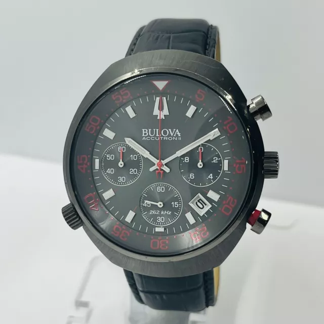 BULOVA ACCUTRON II Snorkel Mens Black Chronograph Dial Quartz Watch 98B253 227.00 PicClick