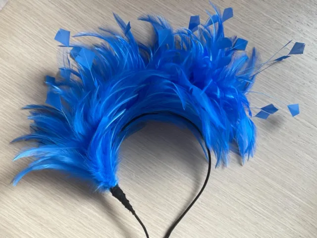 Royal blue feather Fascinator Hat Headband Headpiece Wedding Ascot Derby Races