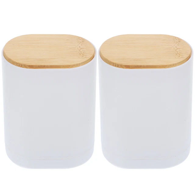 2 Pcs Cure-dents Bois Boîte De Rangement Portative Porte-cure-dents Distributeur