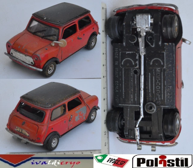 Politoys N°582 Mini Cooper Rouge - 1/25 - Fabriquée En Italie - Occasion (sans Boîte)