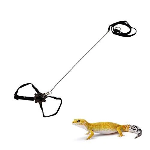 2 Pack Adjustable Reptile Harness and Leash for Lizard Gecko Bearded Dragon