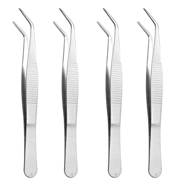 4 piezas Pinzas antiestáticas de acero inoxidable 4 cm Pinzas de pino para la reparación de E