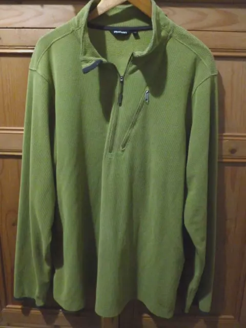 Para hombre ROHAN Microrred Stowaway Cremallera Verde Ligero - XL