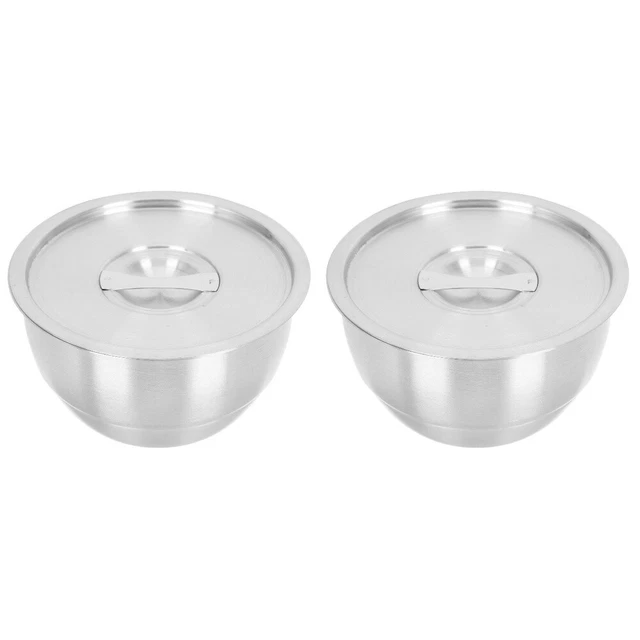 2 tazones para servir ensaladas tazón para ensaladas tazón de mezcla de metal de acero inoxidable