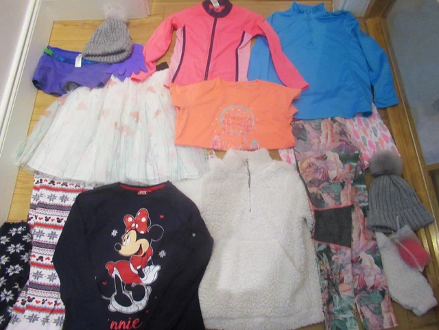 Girls Large Clothes Bundle Age 10 & 11 years NEXT swim pyjamas minnie leggings