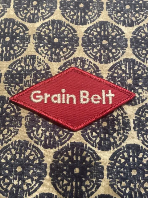 Grain Belt 4” Beer Patch Iron On Trucker Hat 70s 80s Rare Red Logo Triangle