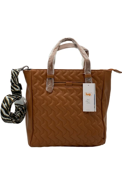 Lug Classic VL Quilted Tote w/ Crossbody Strap Charter Copper Brown