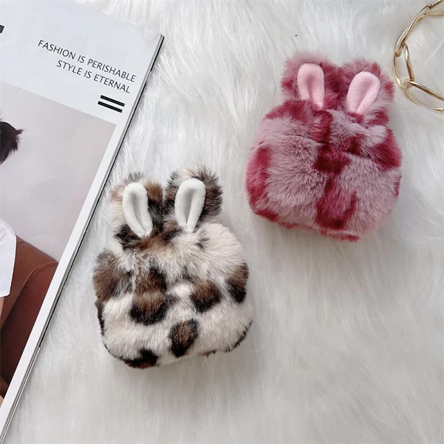 Protecteur Peluche Couverture de cas Oreilles de lapin For AirPods 1/2/3 Pro 4
