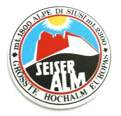 Adige Souvenir-Aufkleber Kastelruth Seiseralm Alto Adige Trentino Hexe Tre Loipen 1982 