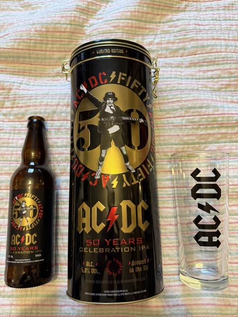 AC/DC - LIMITED Edition 50 Years GIFT SET Tin, Glass & EMPTY Bottle NEW ...