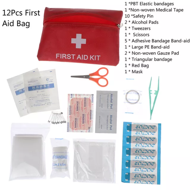 1Set First Aid Energency Mini Outdoor Home Medical Bag Emergency Survival Ki.ID