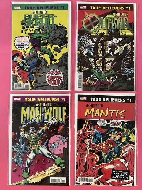 Marvel Knights True Believers Comics Annihilation Man Wolf Quasar Mantis Skrulls