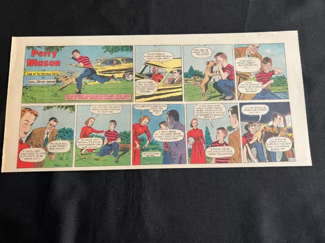 #05 PERRY MASON by Charles Lofgren Lot of 2 Sunday Third Page Comic Strips 1950