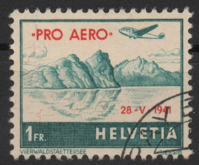 Schweiz Nr. 395 , gestempelte Flugmarke