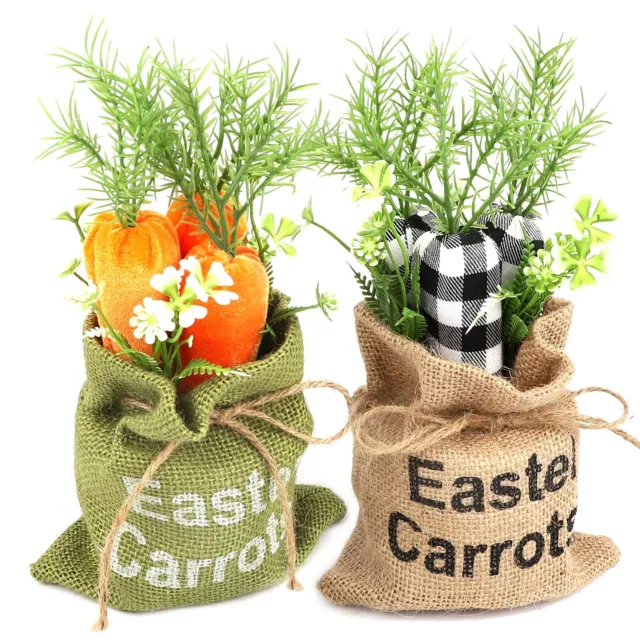 2 Pcs Easter Decorations Easter Carrot Table Signs Decorations Farmhouse Tabl...