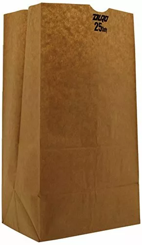 Duro ID# 18428 25# Short SOS Bag 40# 100% Recycled Natural Kraft 500pk