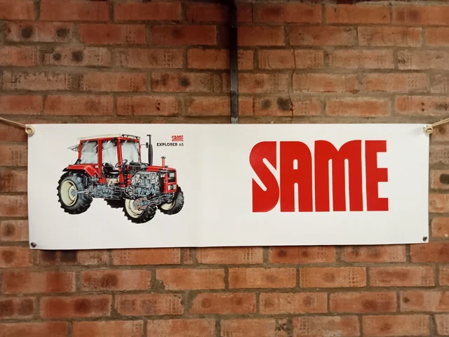 SAME EXPLORER 65  large pvc WORK SHOP BANNER garage man cave show banner