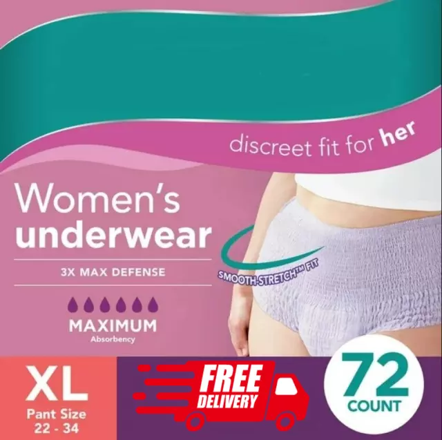 ASSURANCE WOMEN'S INCONTINENCE & Postpartum Underwear, L,Maximum