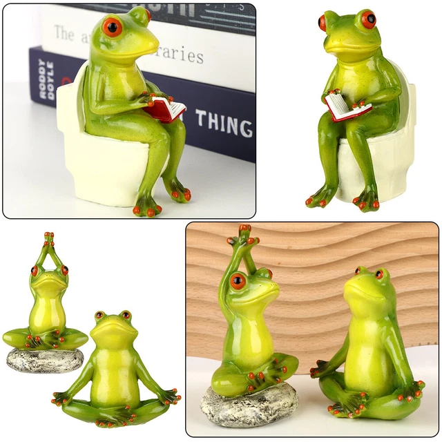 Nain de jardin sur les toilettes - 13 cm sur les toilettes avec journal - Figurine de jardin