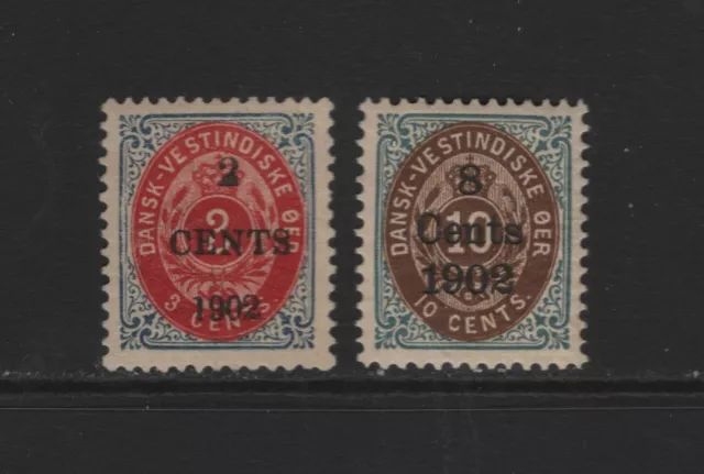 Danish West Indies Sc#24+25 -- Mh, Vf --