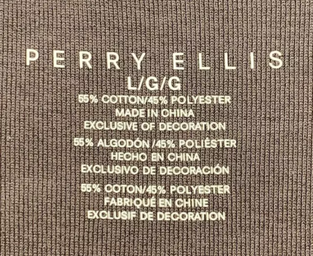 Perry Ellis Men’s Designer Short Sleeve Polo Shirt Size Large Brown Cotton Blend 2