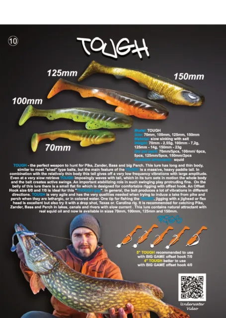 5 leurres souples Tough 2,8" CRAZY FISH 70mm  pêche streetfishing sandre perche