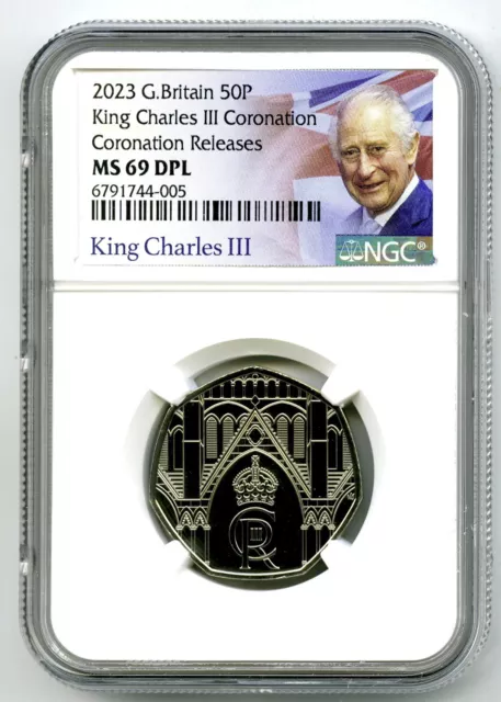 2023 50P Great Britain King Charles * Coronation Releases * Ngc Ms69 Dpl