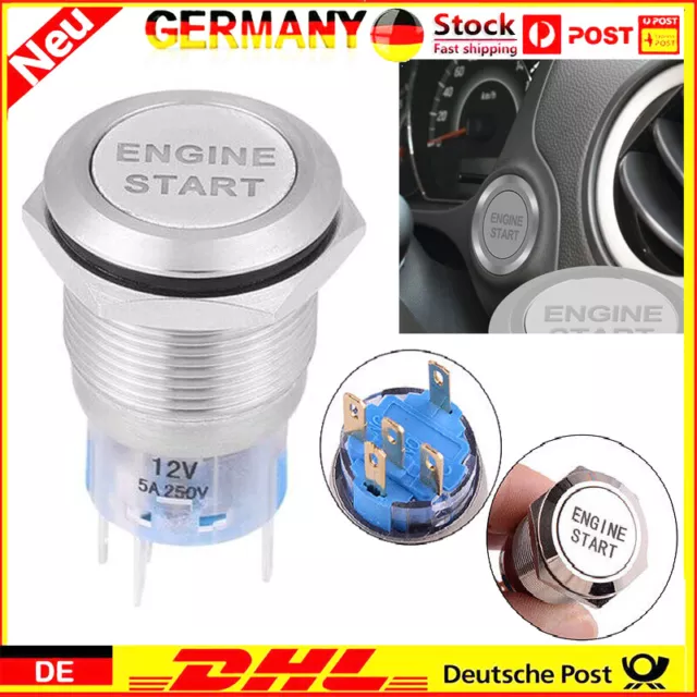 12V Universal Auto Motor Startknopf Druckschalter Zündung Starter Schalter DE