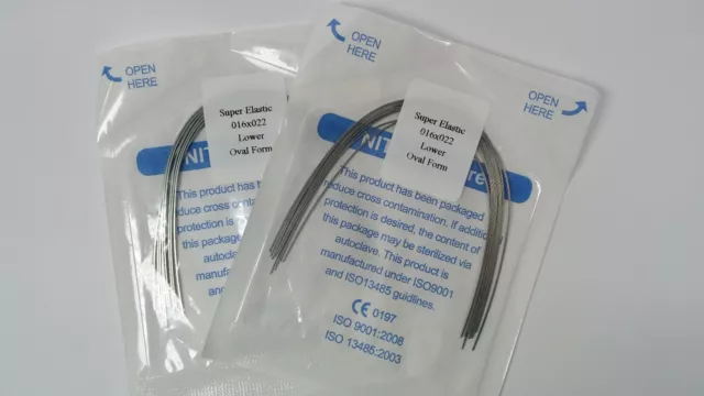 Dental Orthodontic Arch Wires Rectangular Niti Super Elastic Oval Ortho 10 Packs