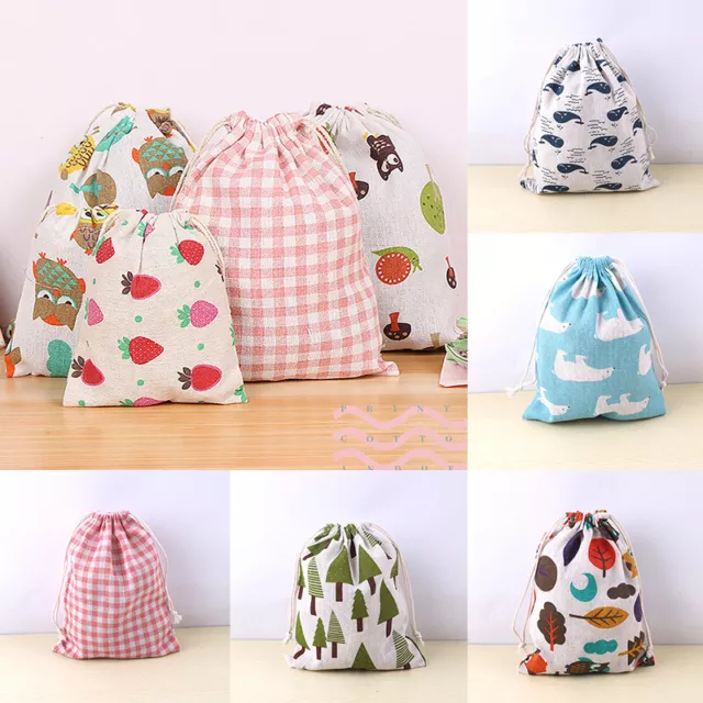 Wedding Favours Drawstring Bag Gift Candy Cotton Cloth Bag Organizer Storage