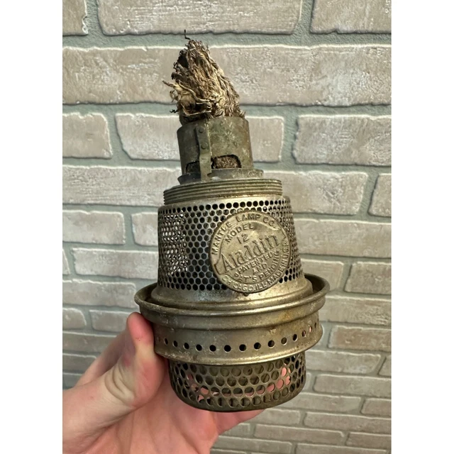 VINTAGE ANTIQUE ALADDIN OIL LAMP MODEL 12 NICKEL BURNER Parts
