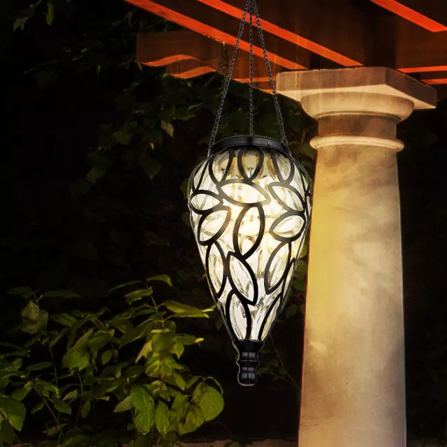 Lampes solaires d'extérieur, décoration de balcon, décoration de jardin,  lampe solaire en métal d'extérieur, design fleur papillon, noir, LED, DxH  20 x 22,5 cm