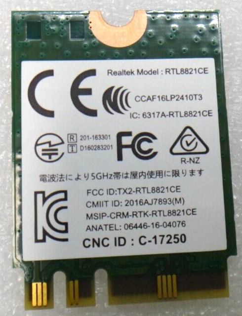 WLAN MINI M.2 2230 REALTEK RTL8821CE 802.11 AC 1x1 BT 4.2 / 250 256 255 G7 15-DA 15-DB SERIES - Foto 3