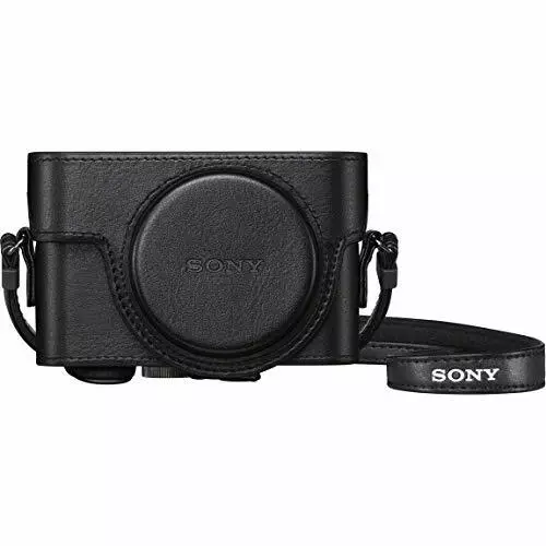 Giacca fotocamera Sony custodia in pelle per serie RX100 nera LCJ-RXK BC con tracciamento NUOVO