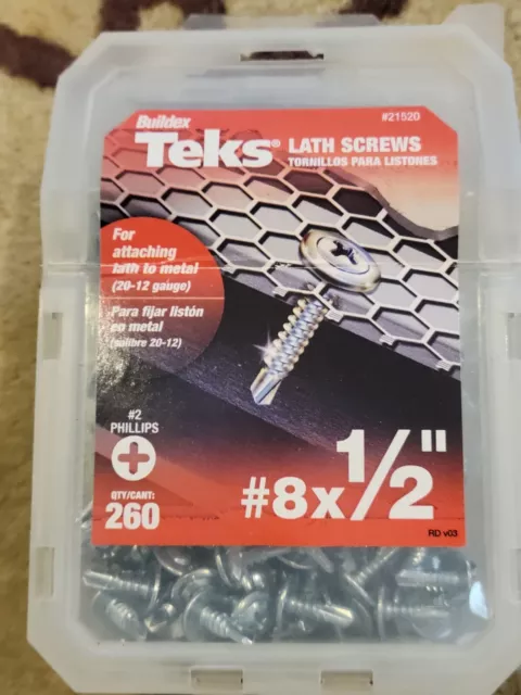 (244-Pk) ITW Teks Screw Lathe Drill Point #8 x 1/2"