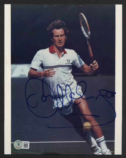 John McEnroe Tennis Hall Of Famer Signed Autographed 8 x 10 Photo - BAS Not PSA