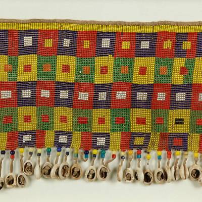 Vintage Pikuran Cache Sexe Fertility Apron Kirdi Cameroon W Africa Beads Cowrie 2