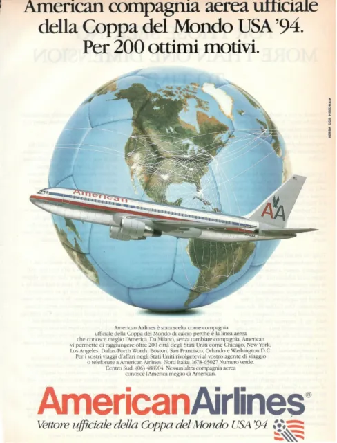 Aa American Airlines 1993 Advertising' Vintage Cup Of World USA '94