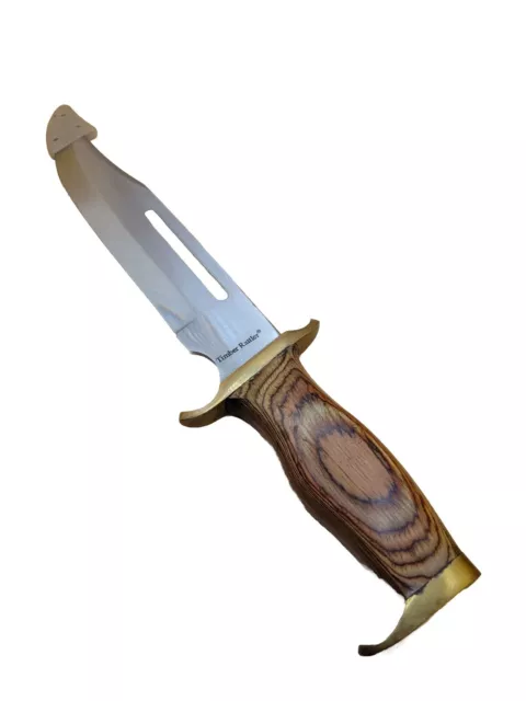 Timber Rattler Jungle Fury Bowie Fixed Blade Knife TR88 Wood- Leather Sheath New