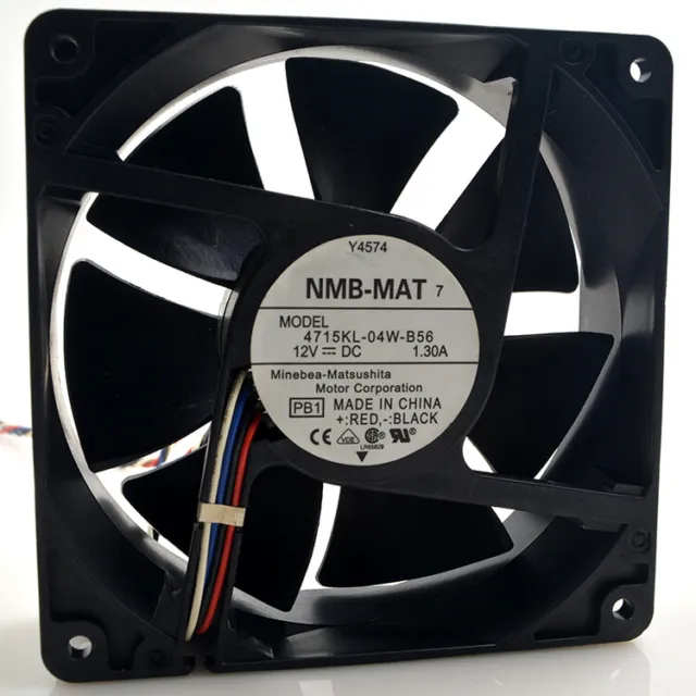 Nuovo ventilatore OEM Dell Y4574 NMB-MAT 4715KL-04W-B56 120x120x38 mm 12 v 1,30 a 4 pin cl
