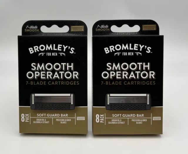 Lote de 2 ~ 8 cartuchos de afeitadora Bromley's Smooth Operator 7 hojas
