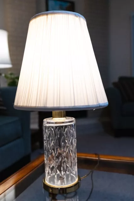 Waterford Fine Cut Crystal Table Lamp with Brass Base - Perfect condition!