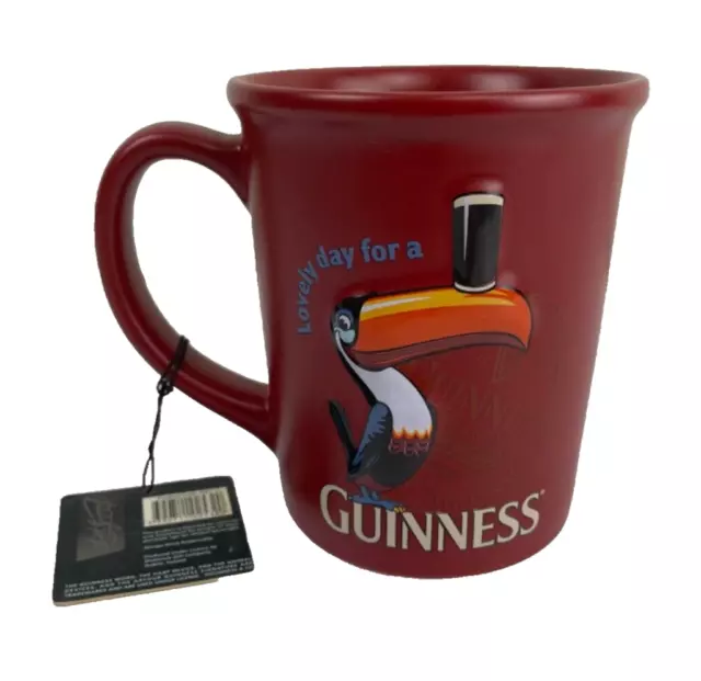 New Guinness Jumbo 3D Toucan Mug Lovely Day For A Guinness Red 2