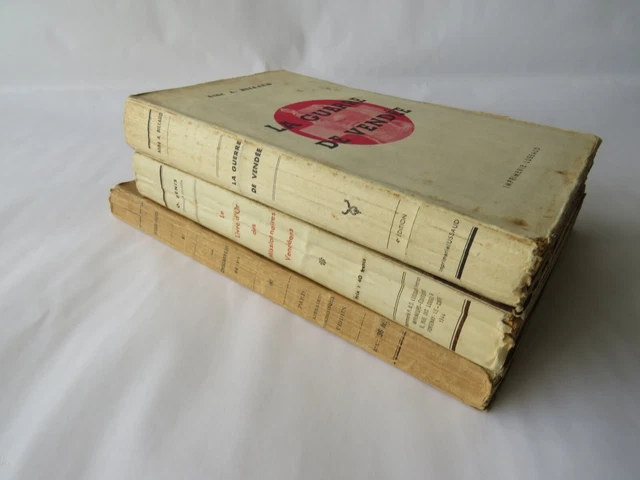 VENDEE 85, Lot de 3 ouvrages , Guerres de Vendée +, 1942/44/47.