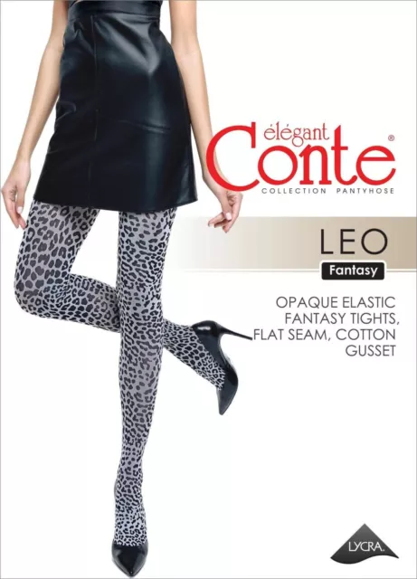 Conte Tights LEO Animal Trend Leopard Pattern Fumo Fantasy Dense Pantyhose