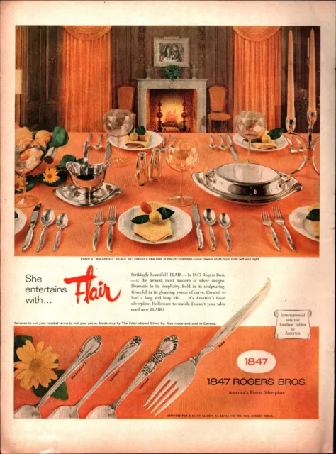 1956 1847 Rogers Bros. America's Finest Silverplate Home Vintage Print Ad b3